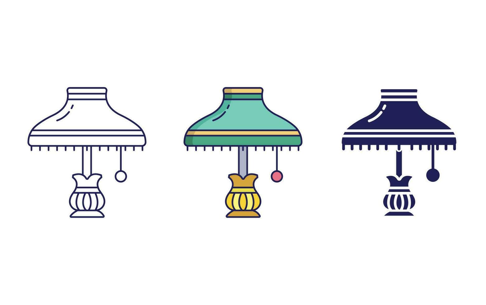table lamp retro vector icon