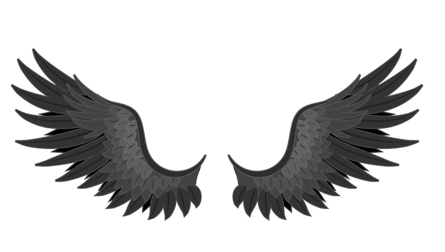 black bird wings Angel and demon. vector image new 23228898 Vector Art