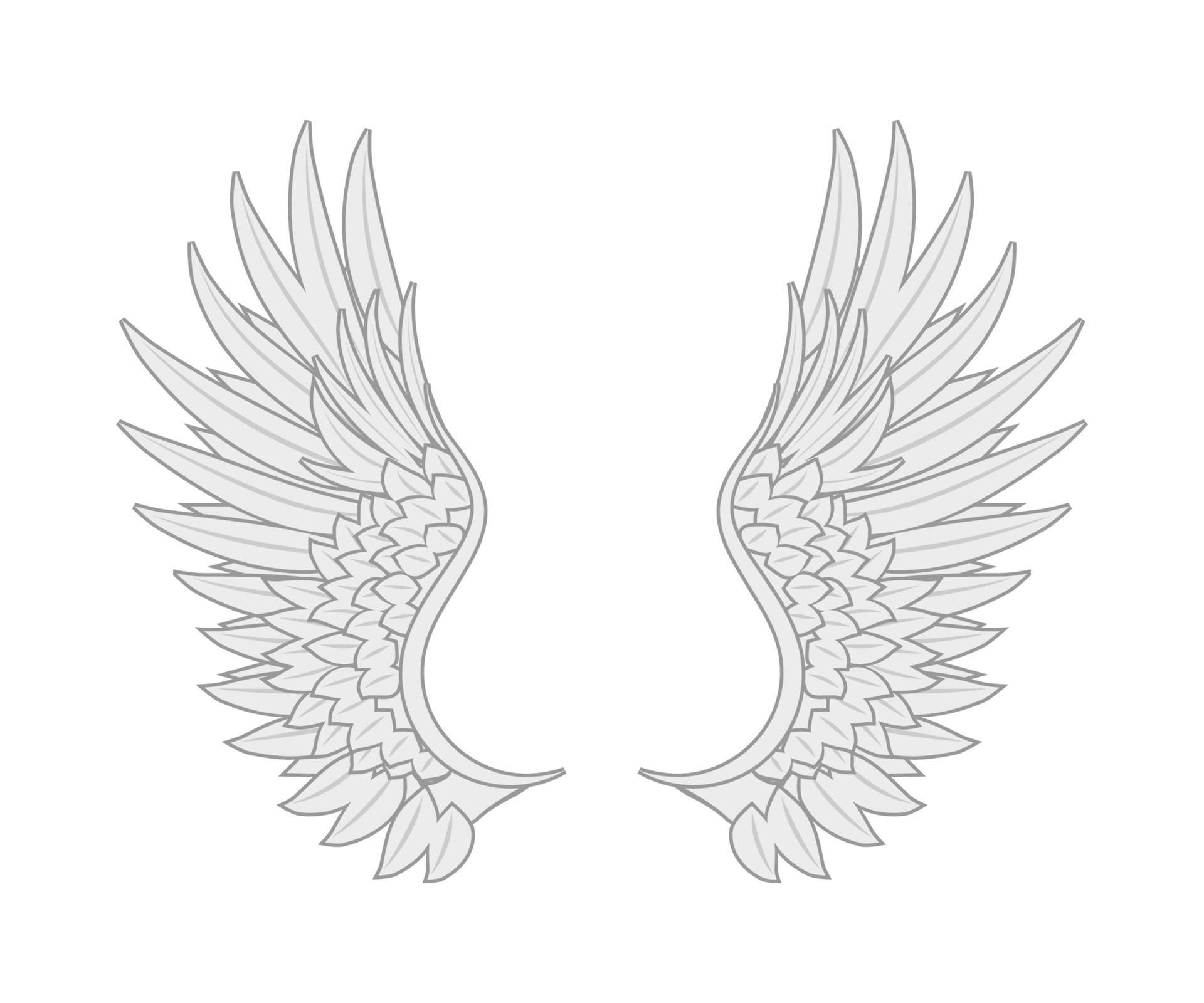 white angel wings many feathers beauty. vector new 23228917 Vector Art