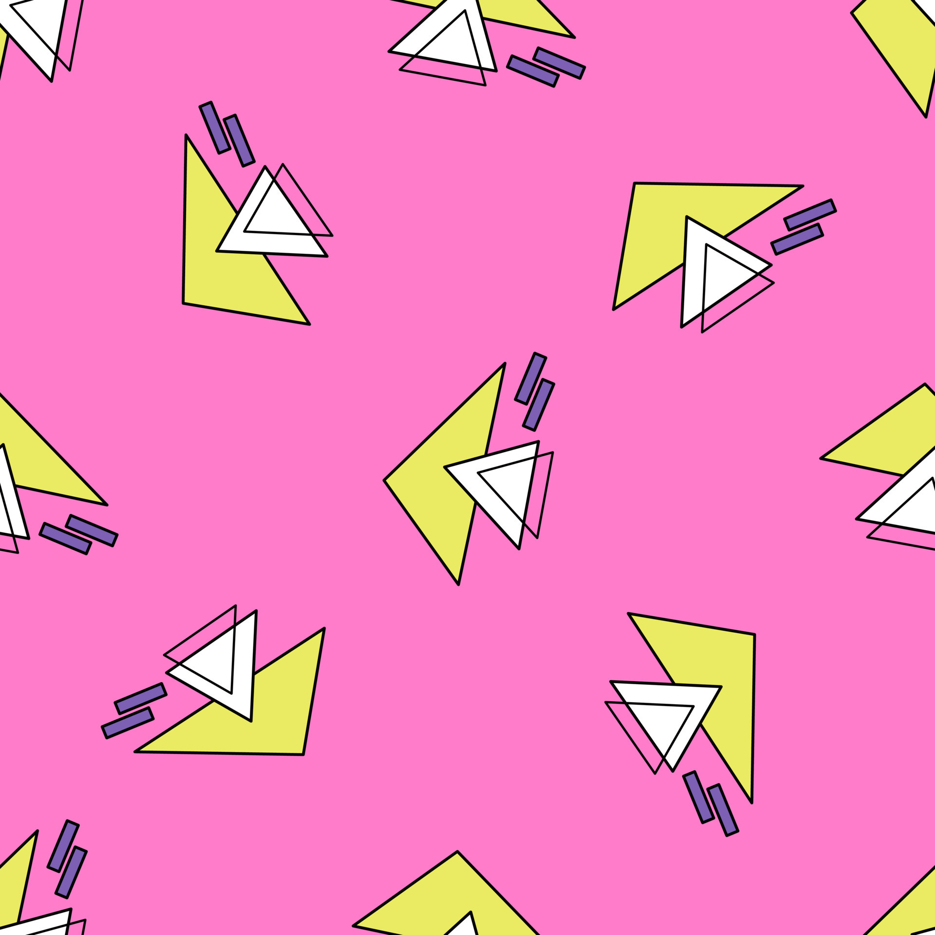 90s inspired retro geometric abstract seamless pattern. Digital paper