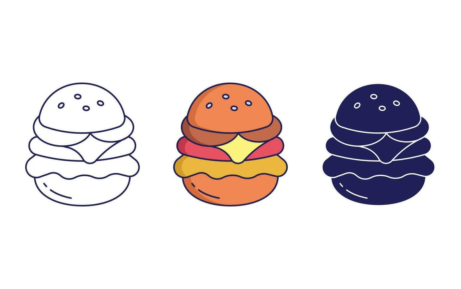 cheese patty beef burger vector icon