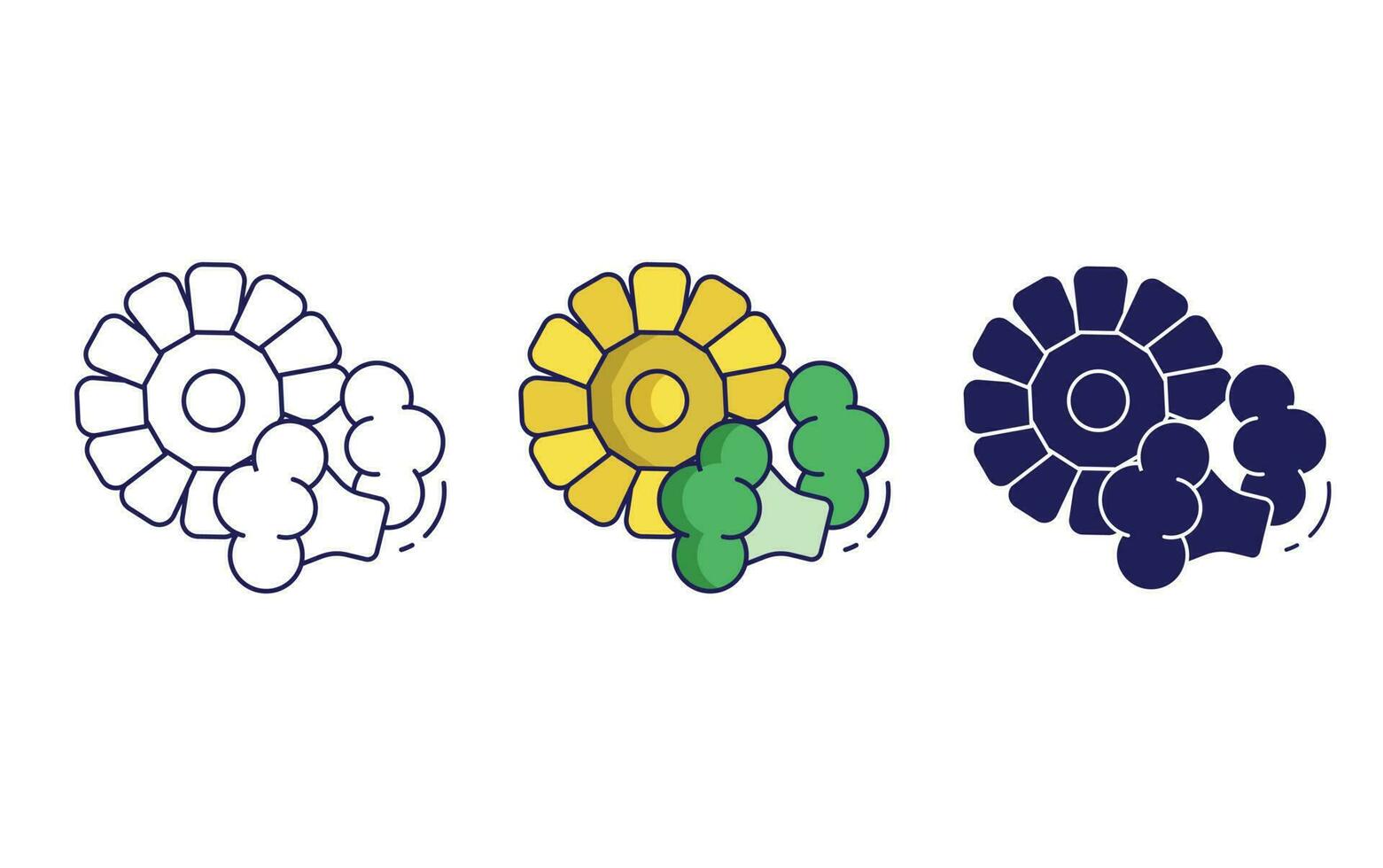 Broccoli, Corn vector icon