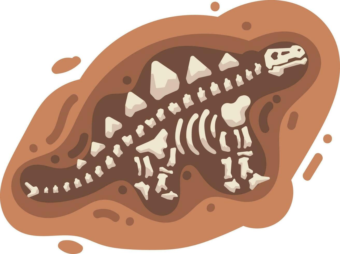 tyrannosaurus rex dinosaur vector. Triceratops dinosaur fossil icon. Vector illustration of prehistoric animal.