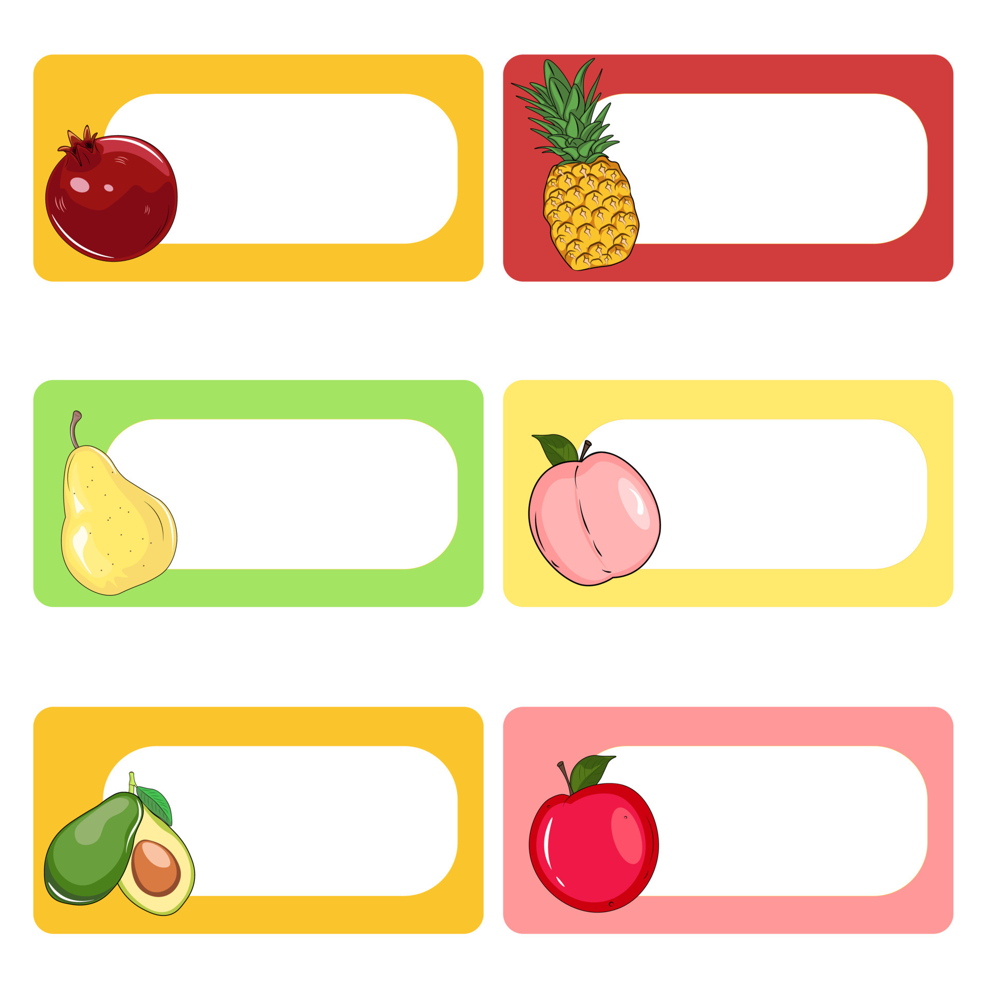 Labels with beautiful fruit. Name tags, stickers 23229111 Vector Art at ...