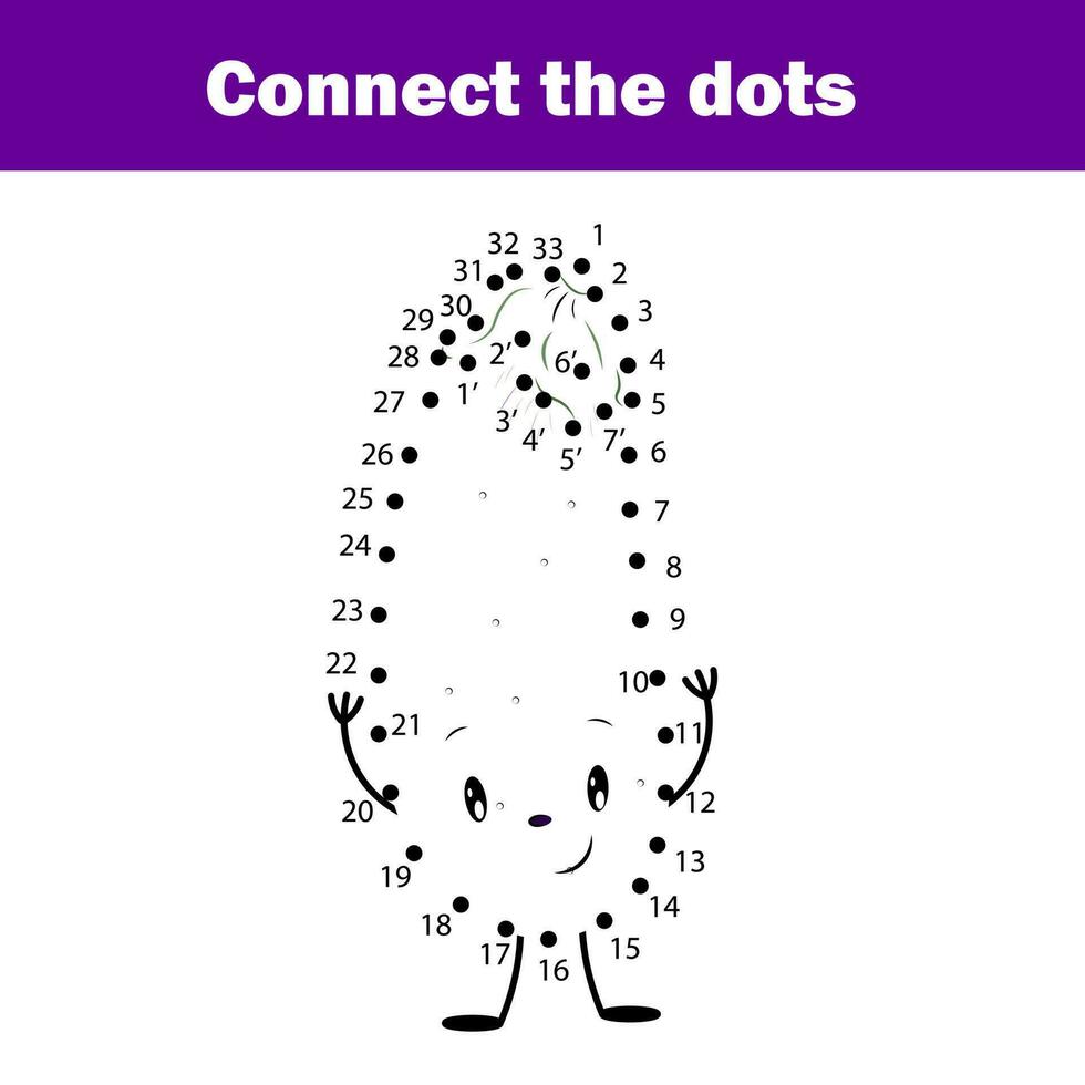 Connect the dots children educational drawing game. Dot to dot by
