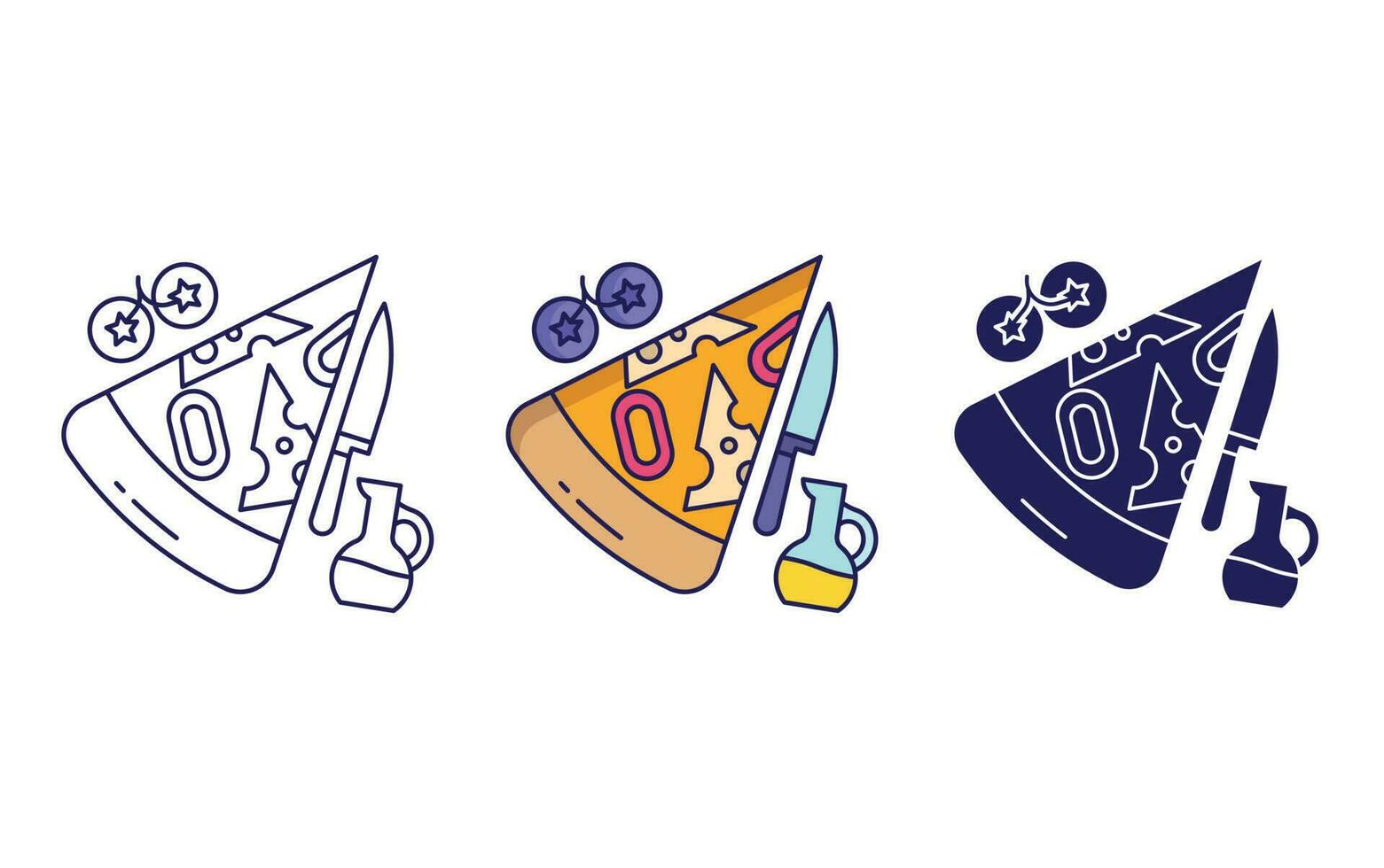 veg pizza slice vector icon