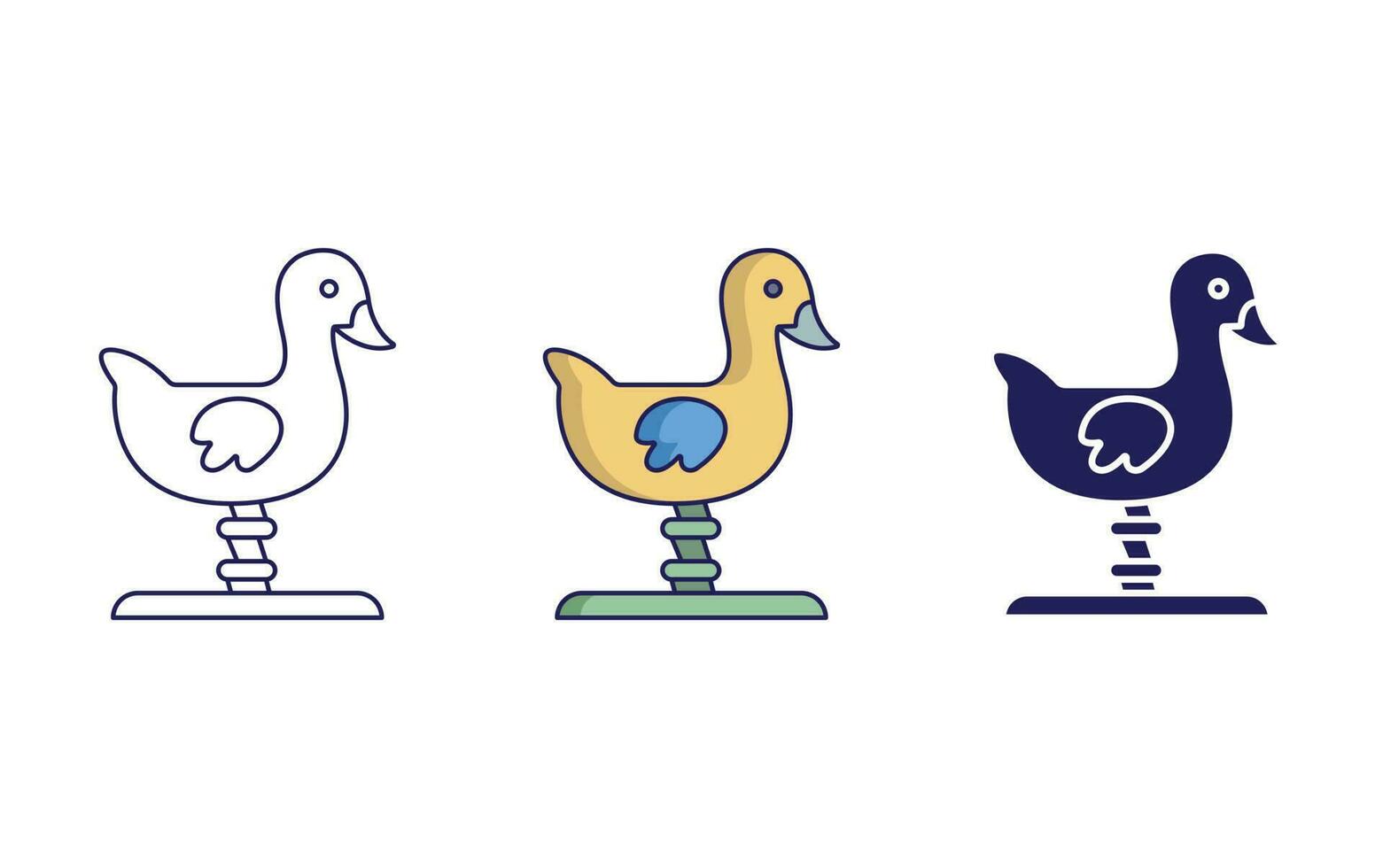 spring duck toy vector icon