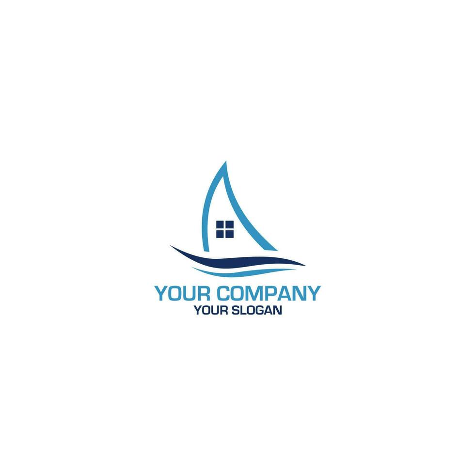 Sailing Home Logo Design Vector