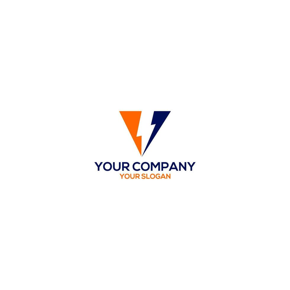 Triangle Voltage Logo Design Vector