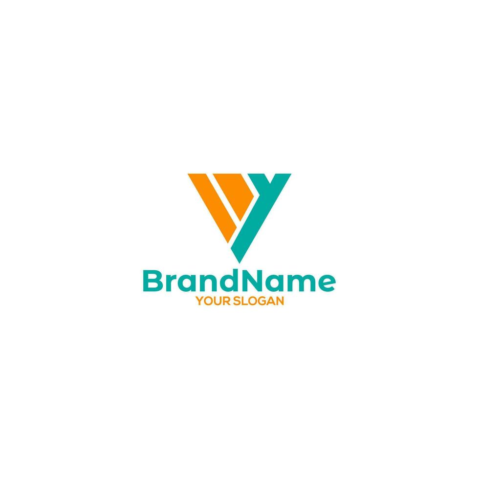 VY Triangle Logo Design Vector