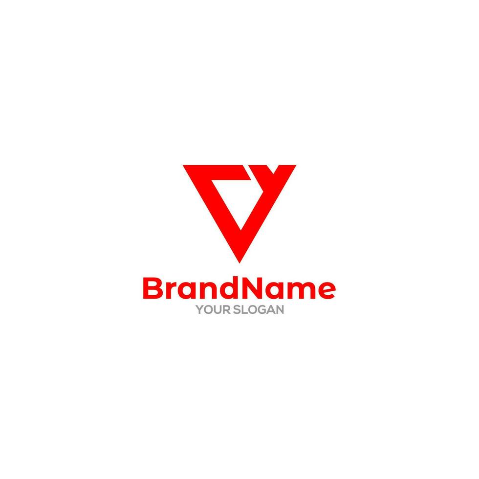 VY Triangle Logo Design Vector