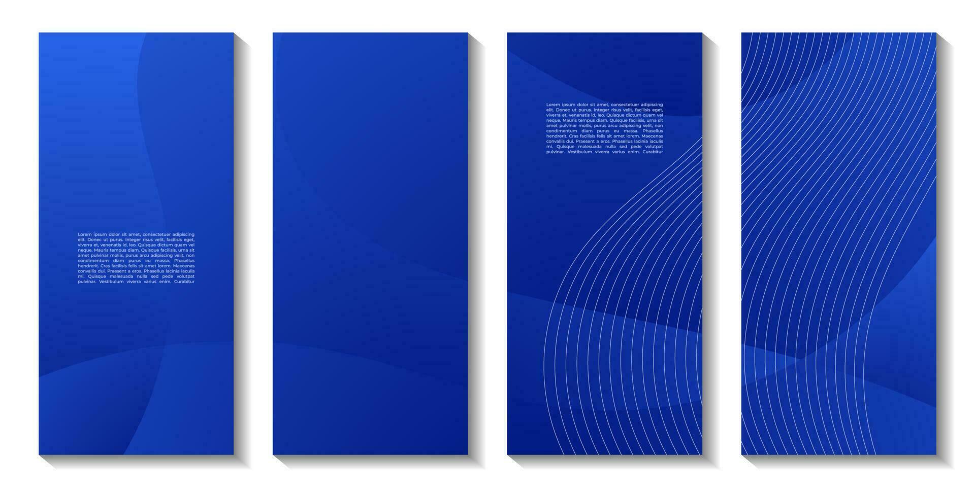 set of abstract creative brochures with blue waves colorful background vector illustration