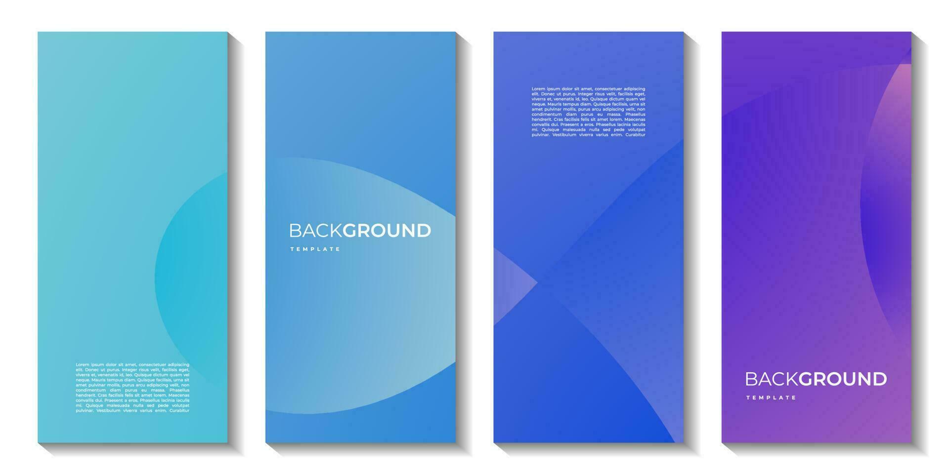 A set of brochures with abstract colorful wave gradient background vector