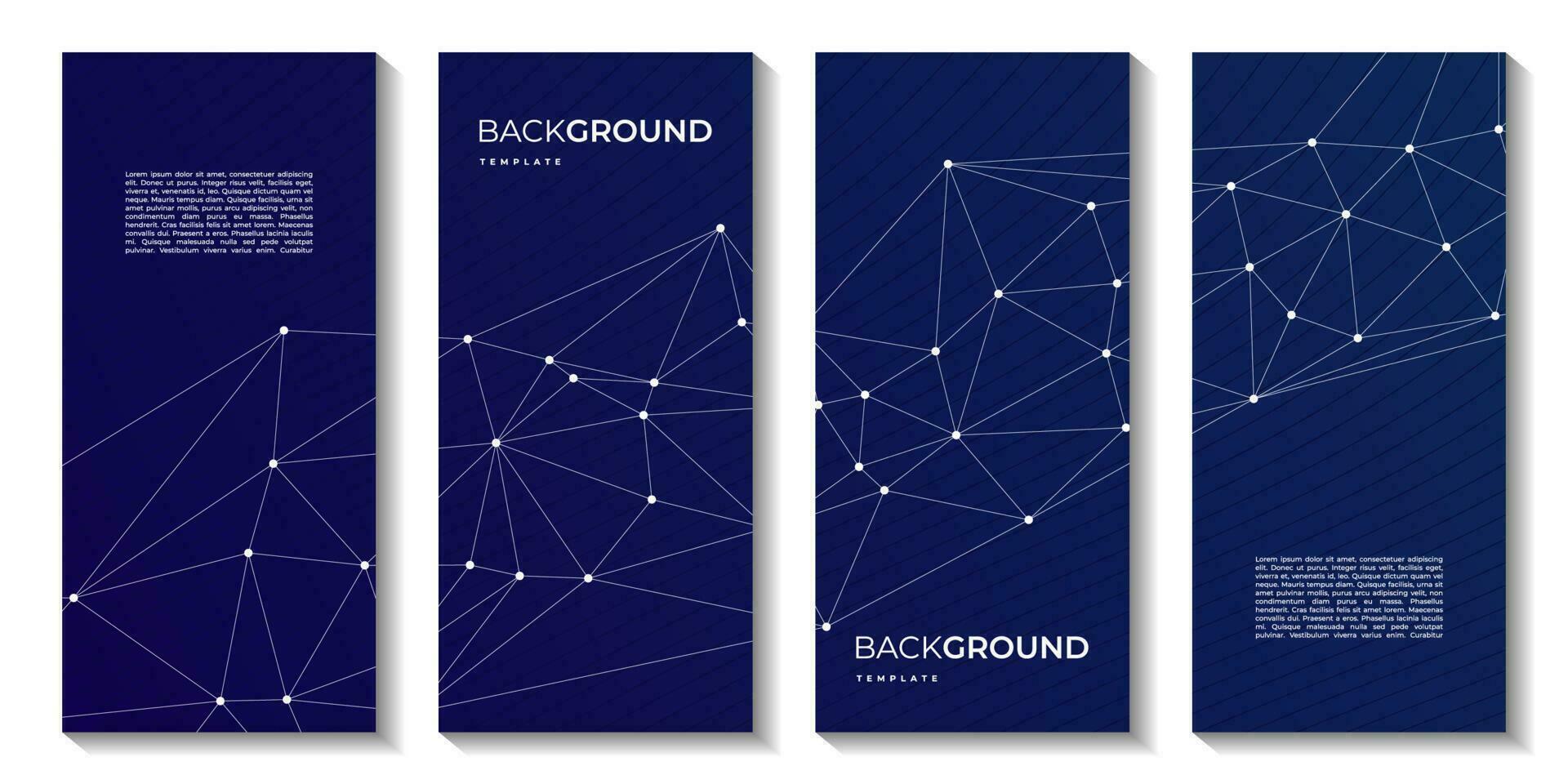 A set of brochures with digital technology with plexus background vector