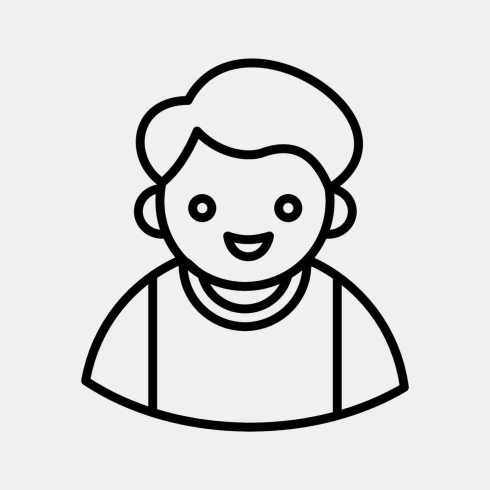 Icon school boy. School and education elements. Icons in line style. Good for prints, posters, logo, advertisement, infographics, etc. vector