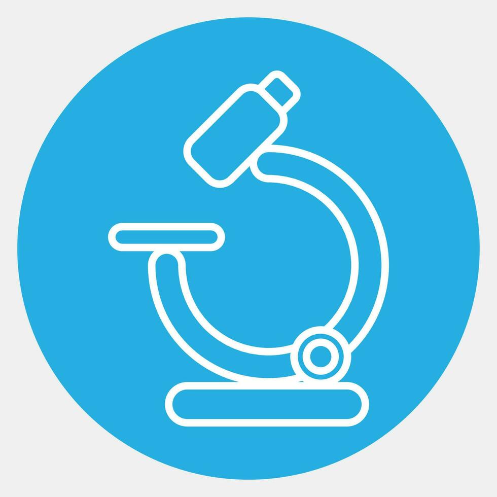 Icon microscope. School and education elements. Icons in blue round style. Good for prints, posters, logo, advertisement, infographics, etc. vector