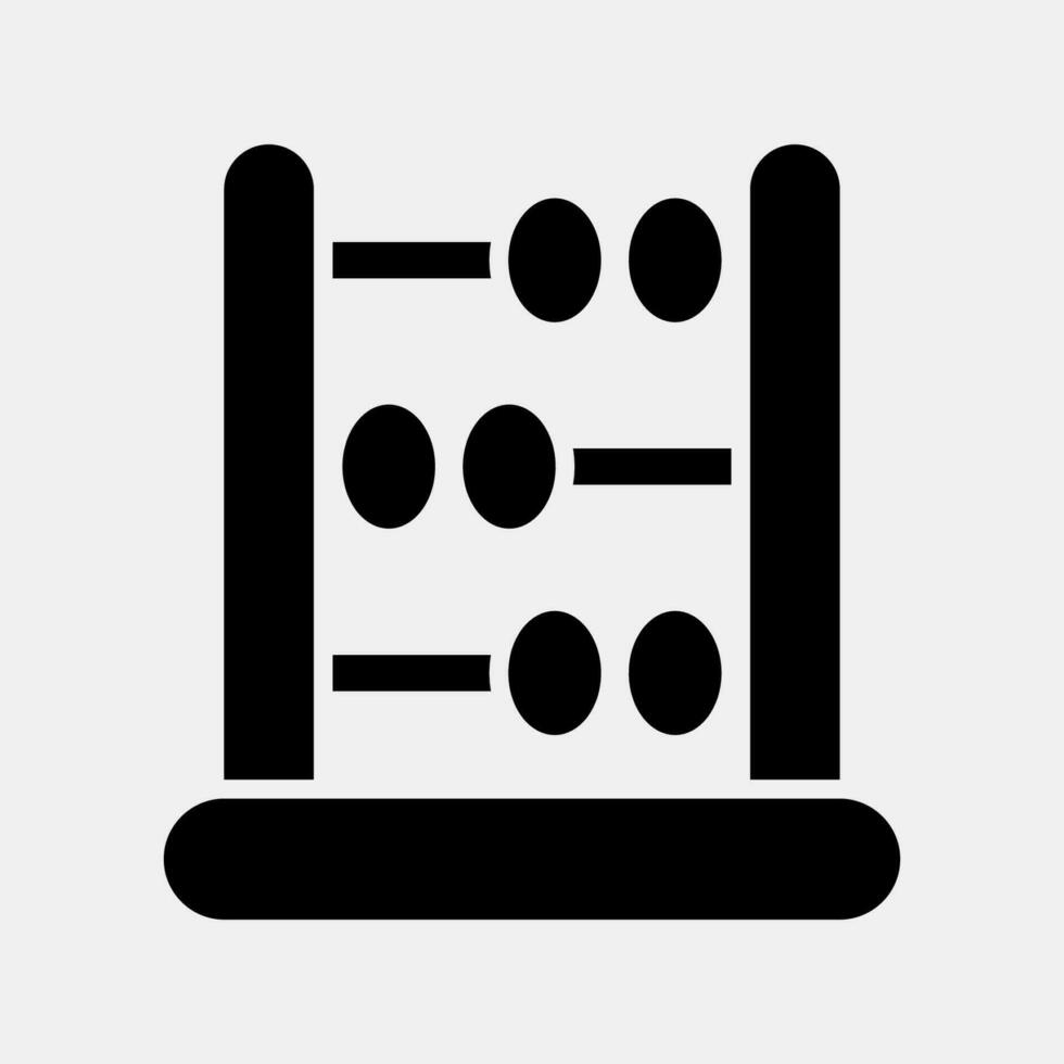 Icon abacus counting frame. School and education elements. Icons in glyph style. Good for prints, posters, logo, advertisement, infographics, etc. vector