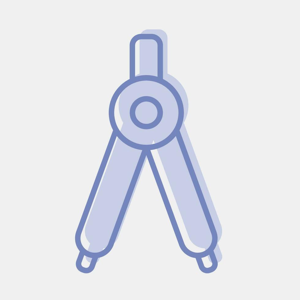 Icon pair of compasses. School and education elements. Icons in two tone style. Good for prints, posters, logo, advertisement, infographics, etc. vector