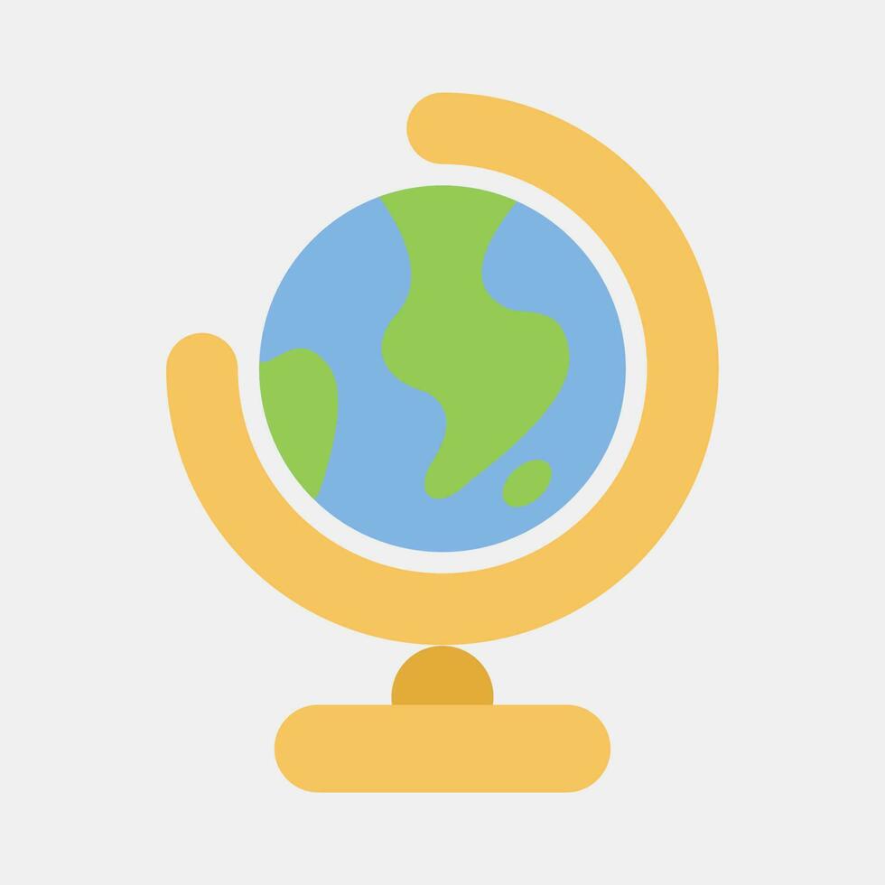 Icon globe. School and education elements. Icons in flat style. Good for prints, posters, logo, advertisement, infographics, etc. vector