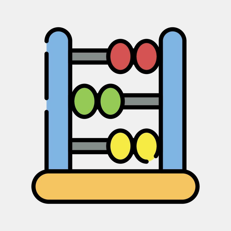 Icon abacus counting frame. School and education elements. Icons in filled line style. Good for prints, posters, logo, advertisement, infographics, etc. vector