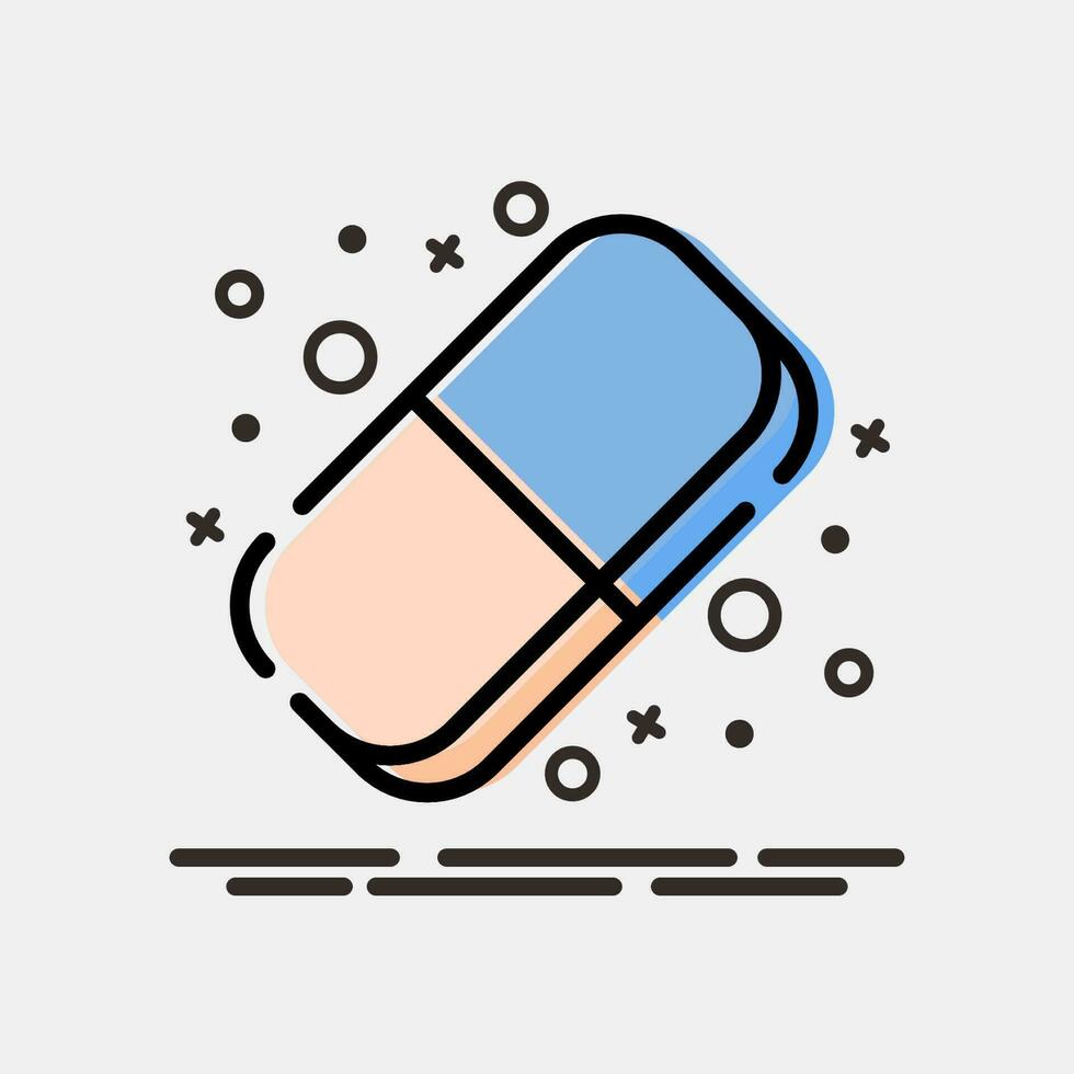 Icon eraser. School and education elements. Icons in MBE style. Good for prints, posters, logo, advertisement, infographics, etc. vector