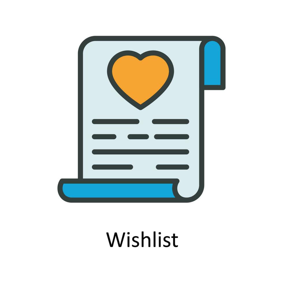 Wish list Vector  Fill outline Icons. Simple stock illustration stock