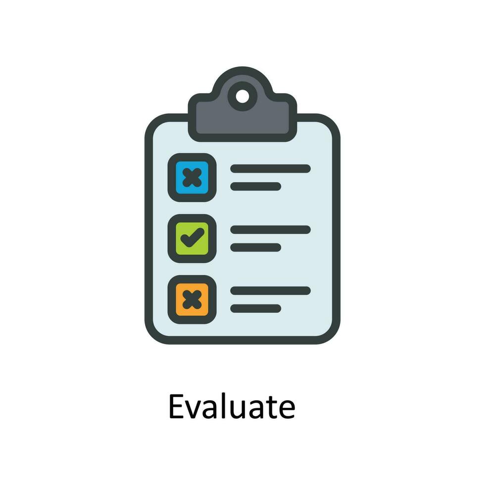 Evaluate Vector  Fill outline Icons. Simple stock illustration stock