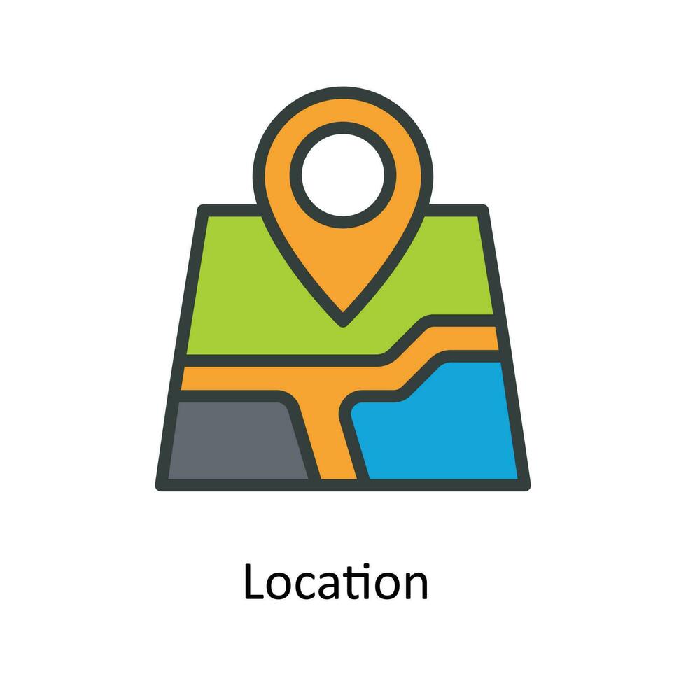 Location  Vector  Fill outline Icons. Simple stock illustration stock