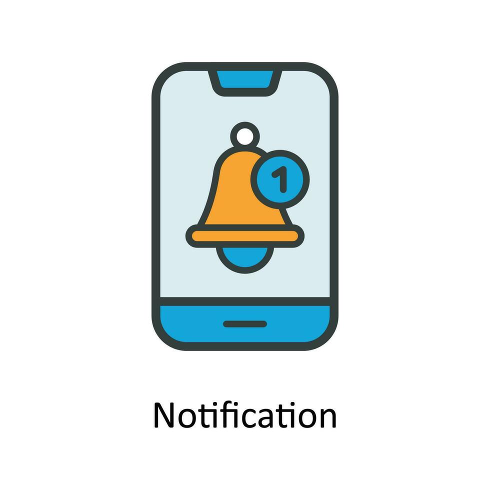 Notification Vector  Fill outline Icons. Simple stock illustration stock