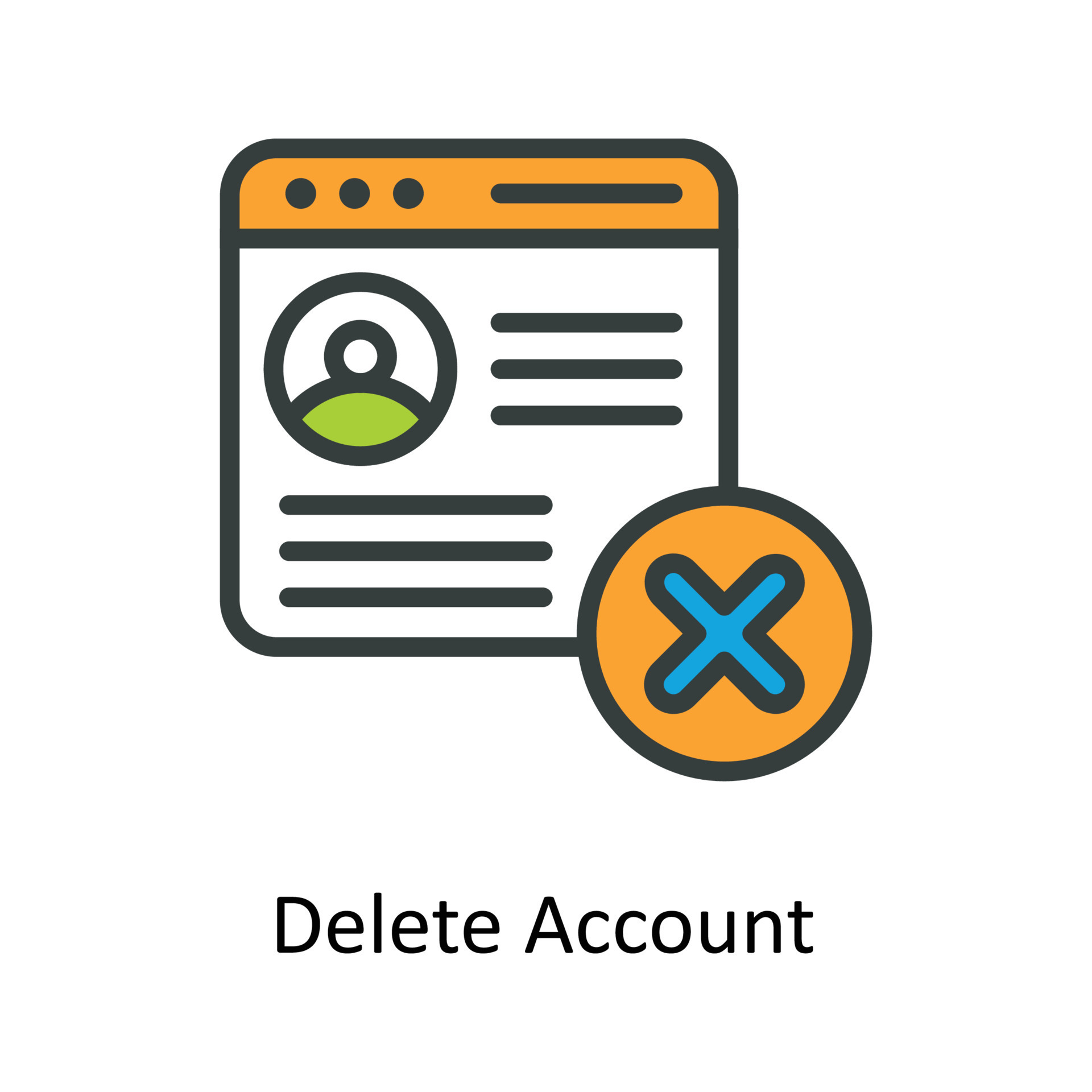 Delete Account Vector Fill Outline Icons Simple Stock Illustration Delete Account Vector Fill Outline Icons Simple Stock Illustration