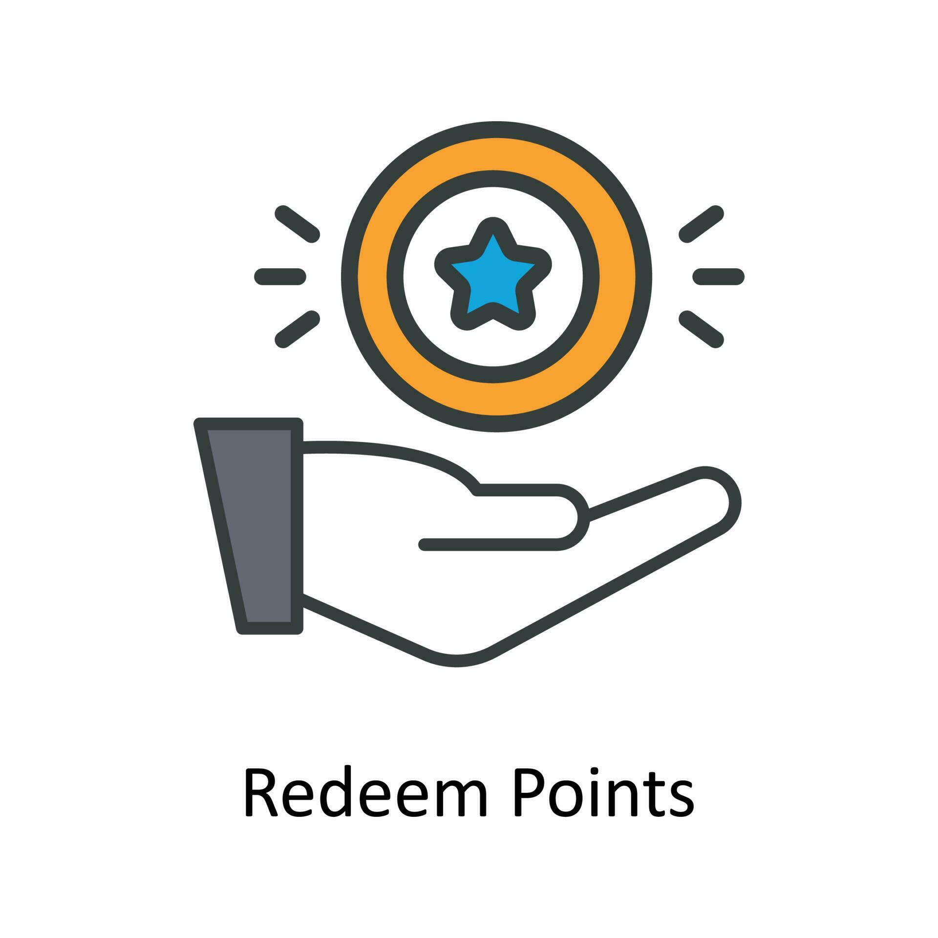Redeem Points Vector Fill outline Icons. Simple stock illustration