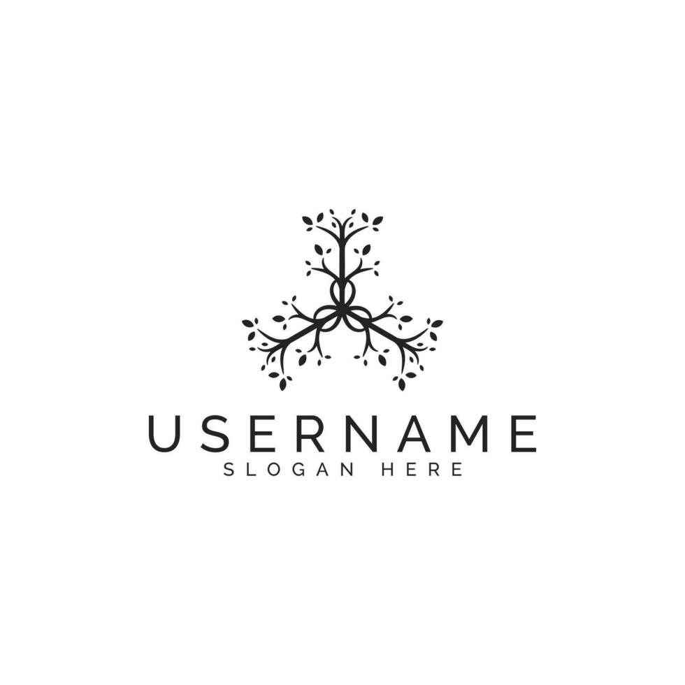 abstract organic floral sign logo design vector illustration. abstract botanical of jungle logo vector design template with mature, modern and elegant style isolated on white background.