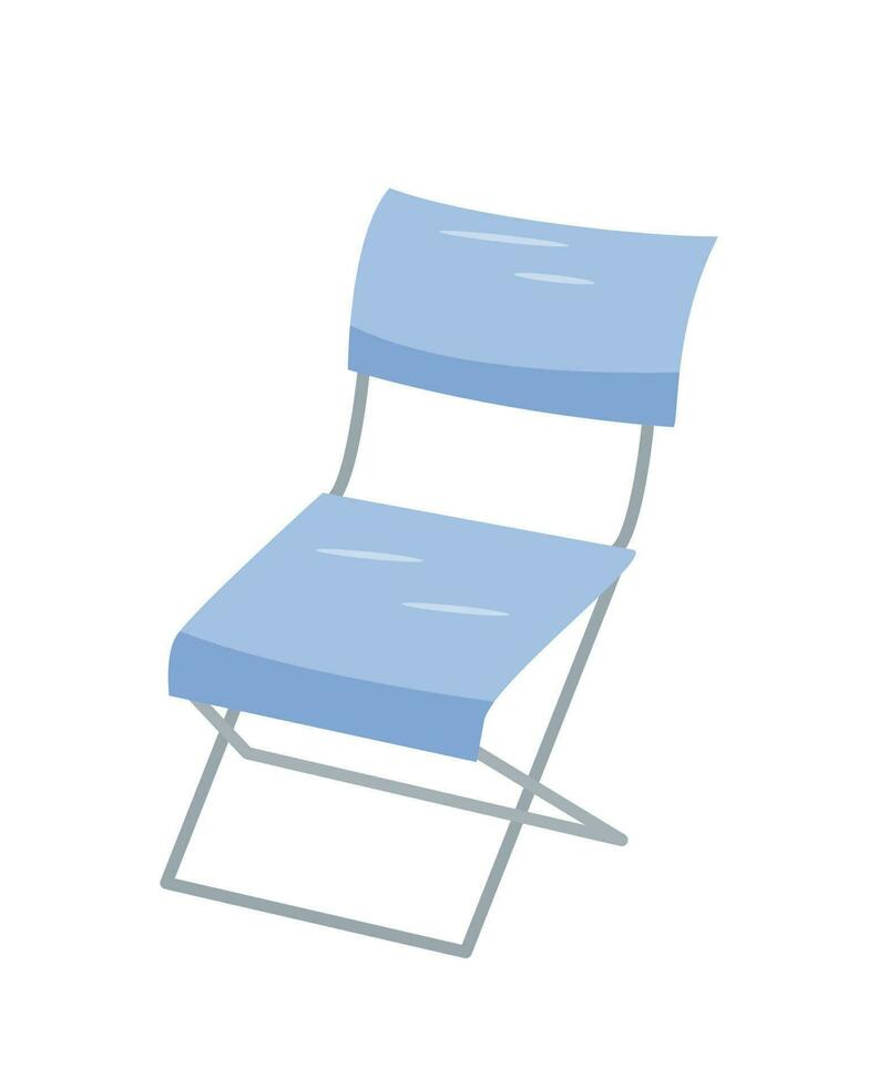 Folding chair icon doodle. Vector illustration of a portable tourist chair.