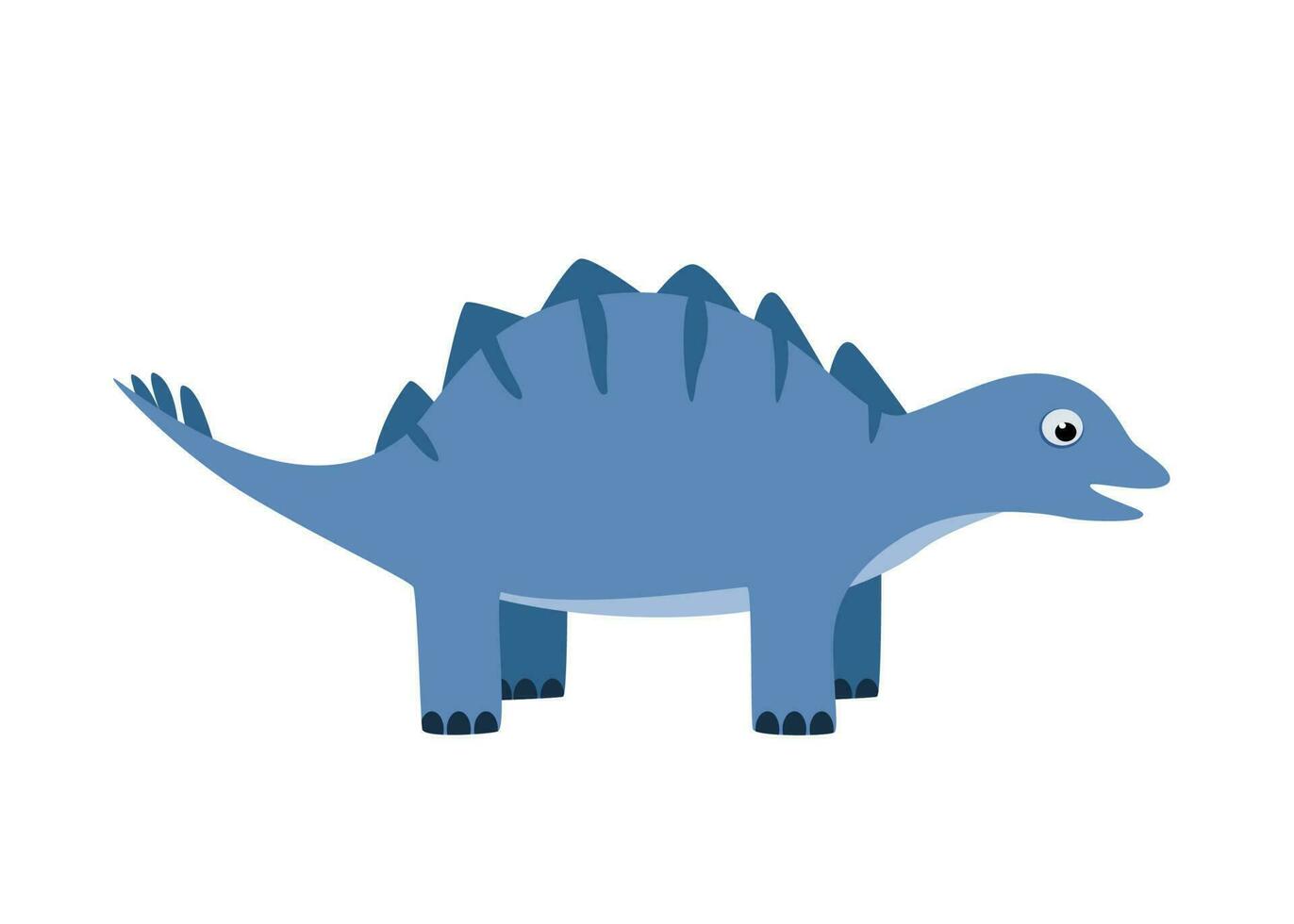Cartoon funny dinosaur. Vector illustration of cute dinosaur character. Isolated on white.