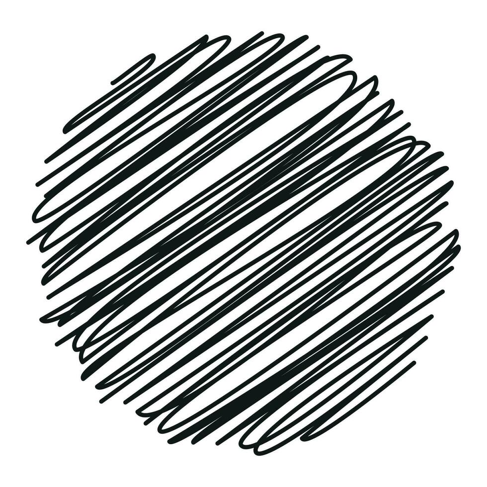 Circle Scribble. Hand drawn lines. Forms of pen scribbles. Spots, curves, lines vector