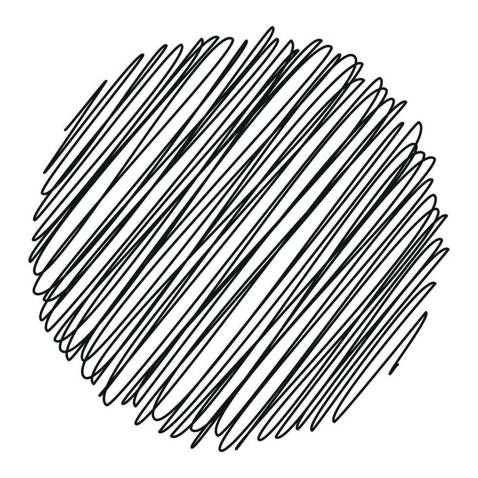 Circle Scribble. Hand drawn lines. Forms of pen scribbles. Spots, curves, lines vector