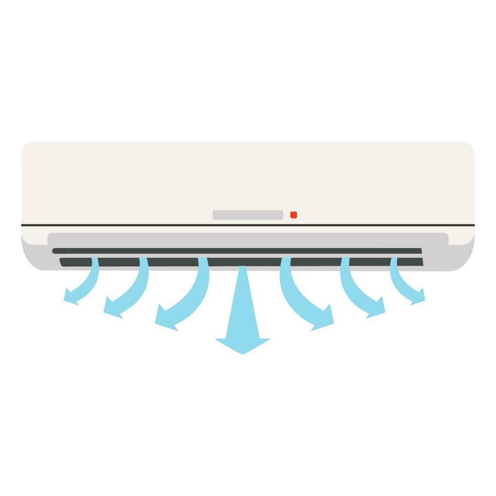 Room air conditioner  with cold air of arrows vector