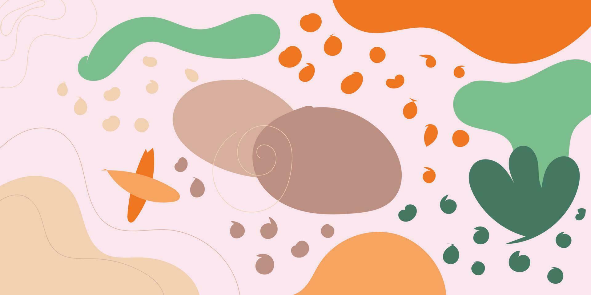 Vector leaf illustrations with abstract background