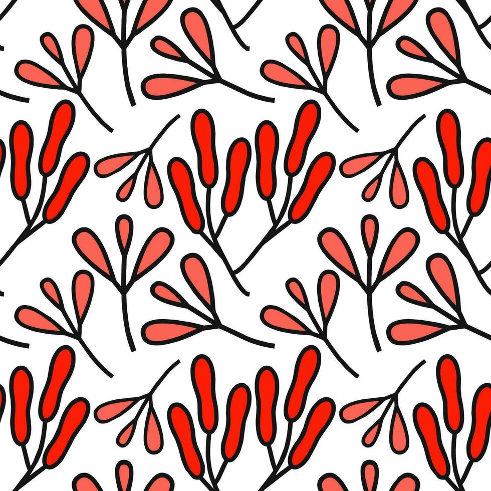 vector illustration of orange floral seamless pattern