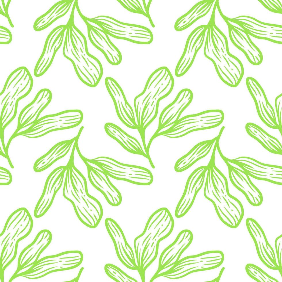 vector illustration of a seamless pattern of leaves with a vintage theme