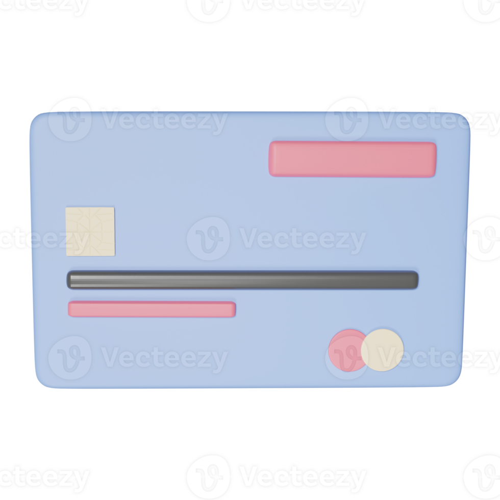 3D Rendering Debit Or Credit Card Icon. png