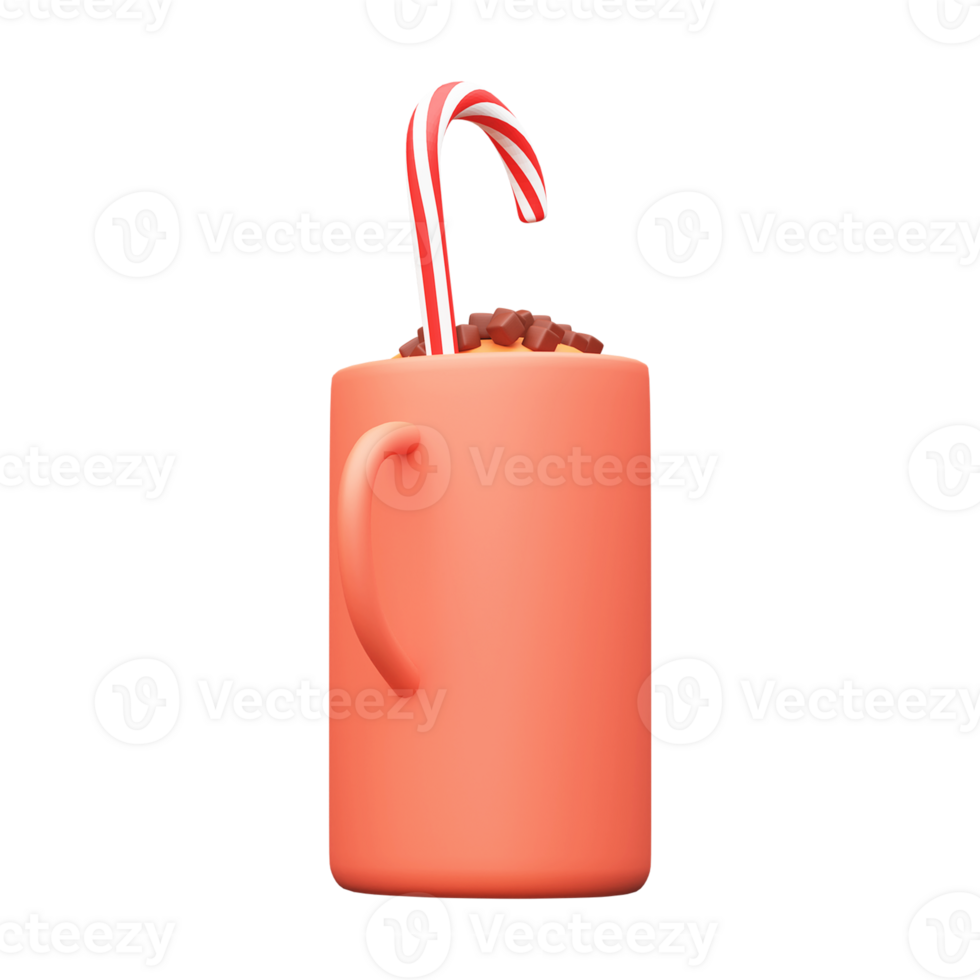 3D Render Of Choco Milkshake Mug Icon In Pastel Red Color.3D Render Of Choco Milkshake Mug Icon In Pastel Red Color. png
