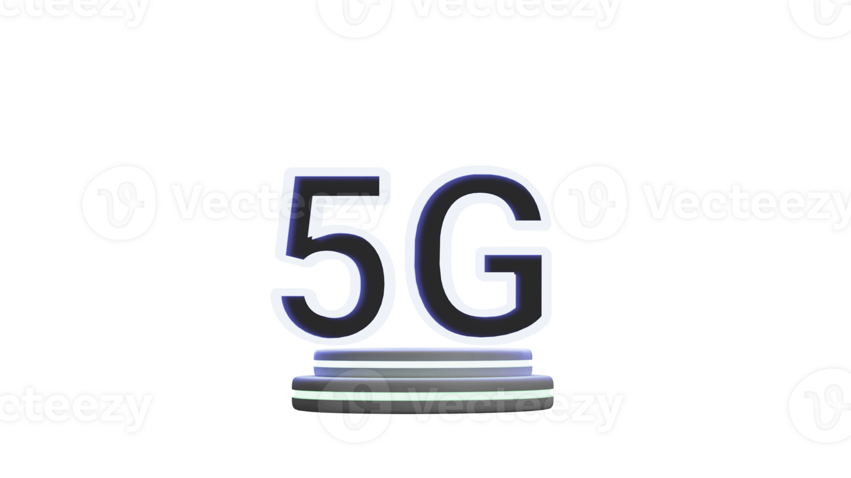 High Speed 5G Network Connection Over Neon Podium In 3D Render. png