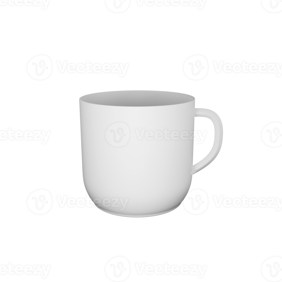 3D Render Of White Coffee Mug On Background. png