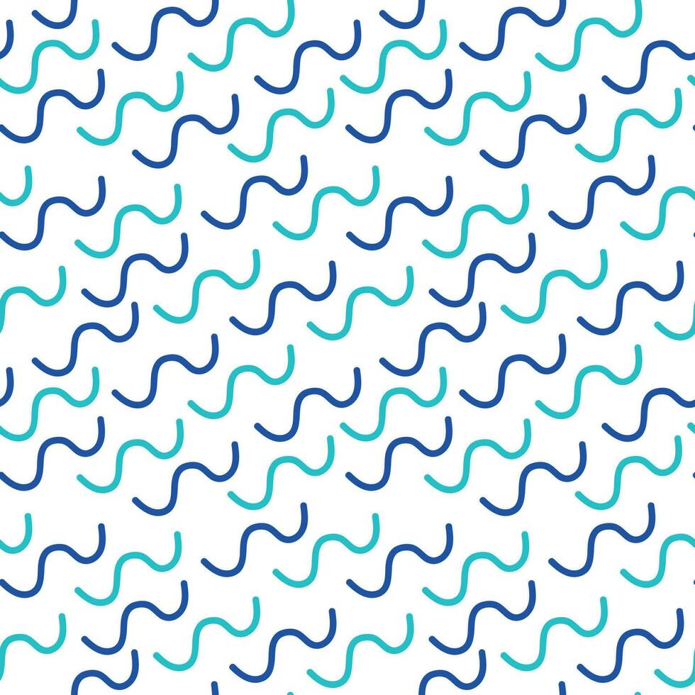 Seamless pattern of waves and squiggles of the 90s vector
