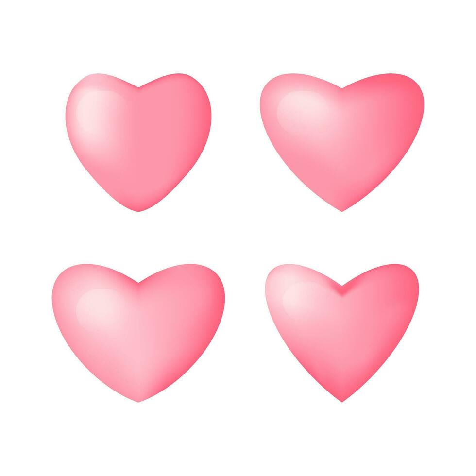 vector ilustración, rosado corazones diferente formas