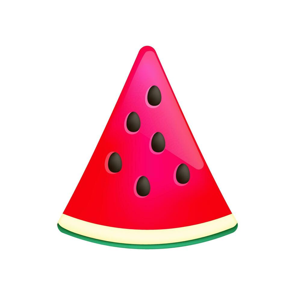 rebanada de rojo sandía con semillas verano, frutas, granja concepto. 3d vector icono.