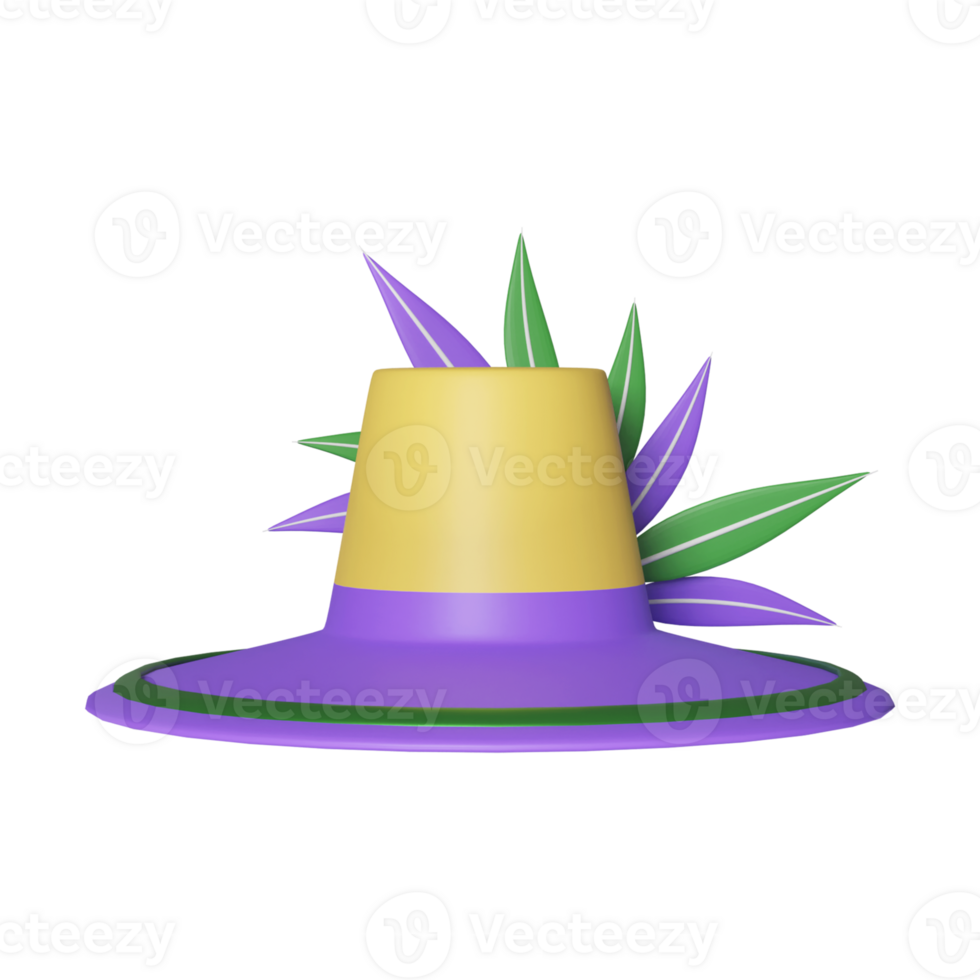 Isolated Feather Hat Icon In 3D Render Style. png