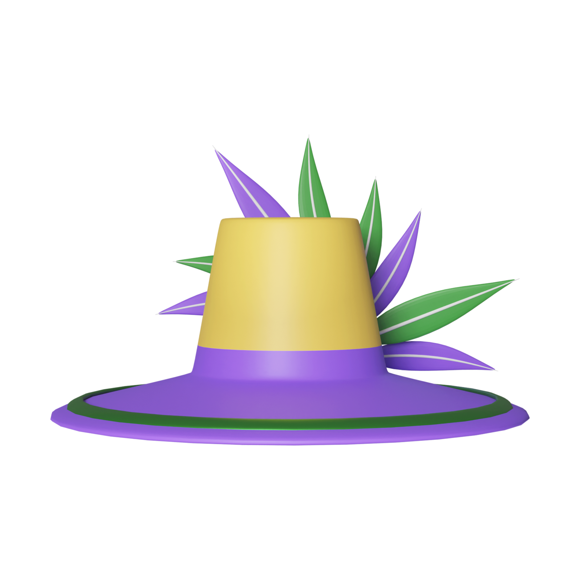 Free Isolated Feather Hat Icon In 3D Render Style. 23230307 PNG with