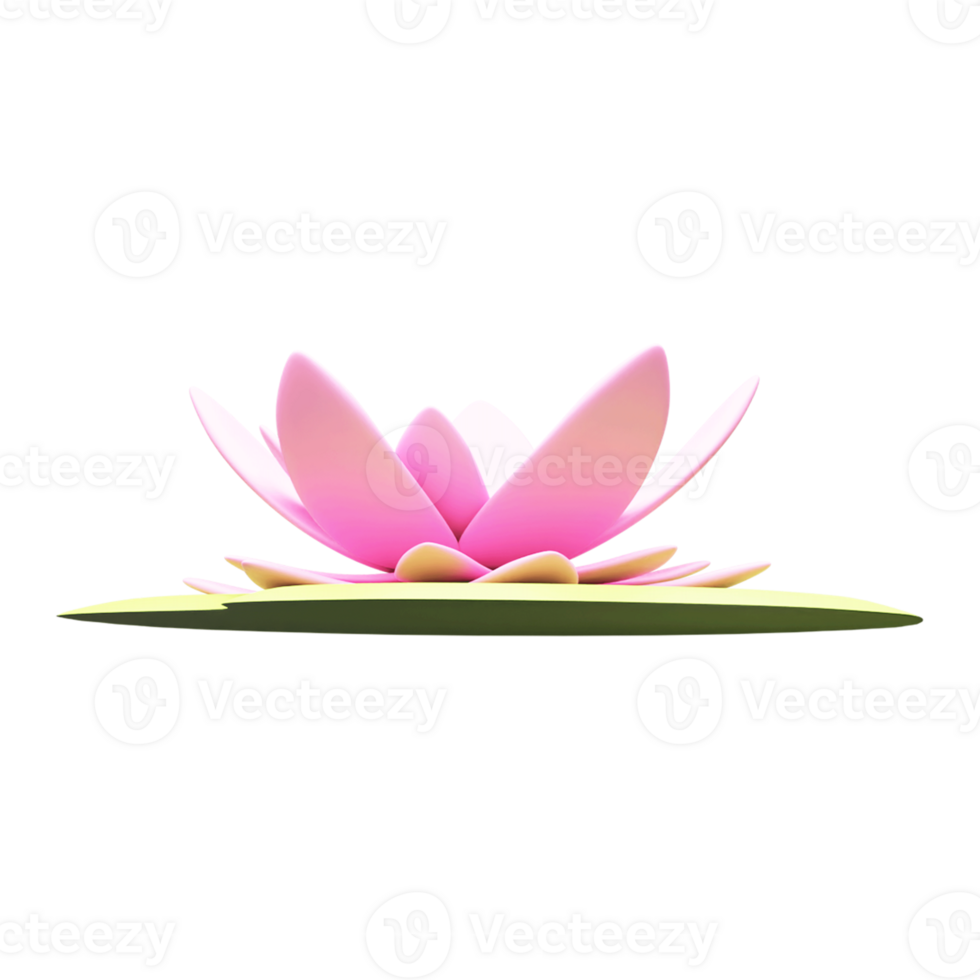 Lotus Flower Element In 3D Style. png